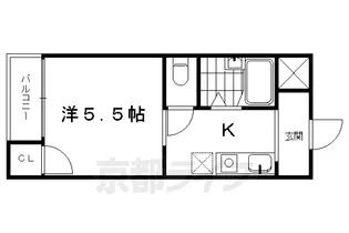 コーポ大仏【205号室】の間取り