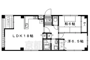 京都府京都市山科区大宅早稲ノ内町【マンション】の間取り