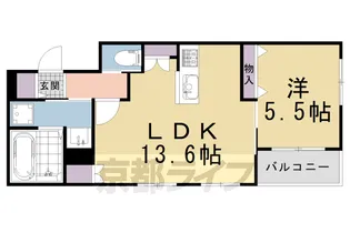 アップルコート北山【201号室】の間取り