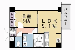 ライオンズマンション祇園【3階】の間取り