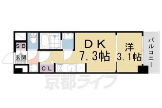 プレサンス THE KYOTO 吉祥院【7階】の間取り