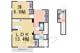カシェット梅小路【201号室】の間取り