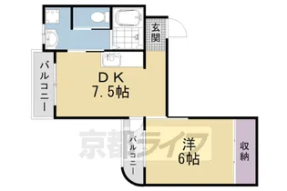 フレーヴァー北山【3階】の間取り