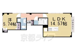 京都府京都市右京区太秦堀ケ内町【マンション】の間取り