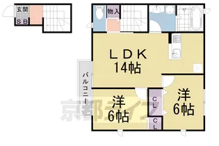 コンフォール太秦【202号室】の間取り