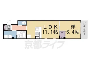 Pour Toujours東福寺【202号室】の間取り