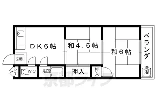 京都府京都市右京区宇多野福王子町【マンション】の間取り