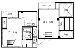 京都府京都市右京区山ノ内西八反田町【マンション】の間取り