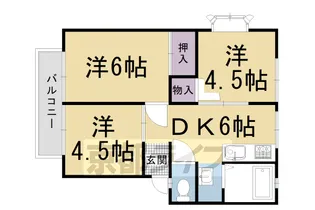 サンビレッジ太秦【A-201号室】の間取り