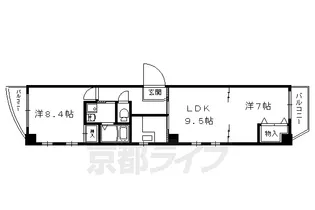 シャンパーニュ四条【303号室】の間取り