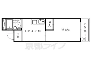 サンサーラ嵯峨野【204号室】の間取り