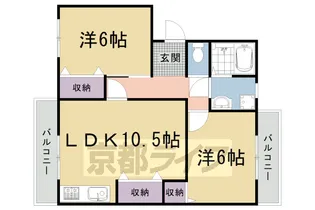 メゾン太秦【206号室】の間取り
