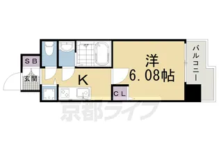 THE GARNET SUITE RESIDENCE 京都駅南【6階】の間取り