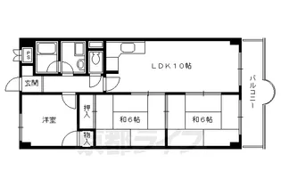 京都府京都市右京区太秦下刑部町【マンション】の間取り