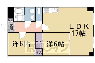 京都府京都市右京区太秦下刑部町【マンション】の間取り