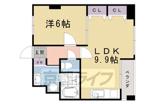 京都府京都市右京区西院三蔵町【マンション】の間取り