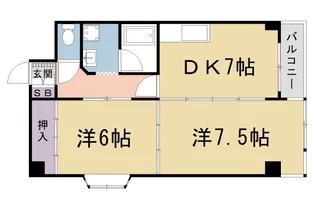 京都府京都市右京区嵯峨明星町【マンション】の間取り