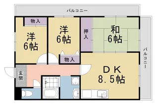 サンシャイン梅津【7階】の間取り