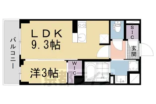 ソルテラス京都東寺HOMARE【3階】の間取り