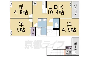 京都府木津川市木津清水【アパート】の間取り