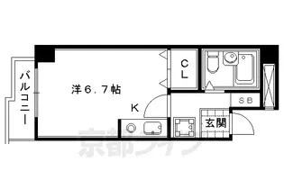 スカイノブレ京都四条大宮【4階】の間取り