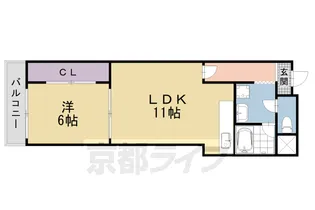 第1パールハイツ上杉【402号室】の間取り