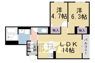 シャーメゾン レグ 北山【103号室】の間取り