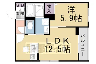 シャーメゾン レグ 北山【105号室】の間取り