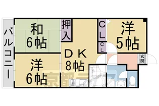 ルミエール西京極【609号室】の間取り