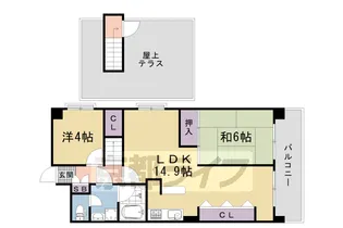 京都府京都市右京区西京極末広町【マンション】の間取り