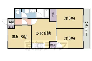京都府京都市右京区嵯峨広沢南下馬野町【マンション】の間取り