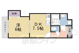 Du四条【3-K号室】の間取り