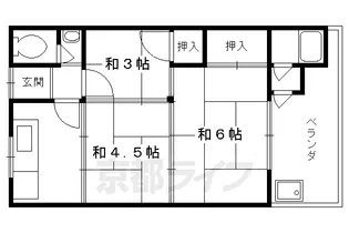 京都府京都市右京区嵯峨野西ノ藤町【アパート】の間取り