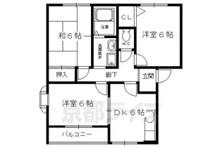 ヴェルドミール葛野【201号室】の間取り