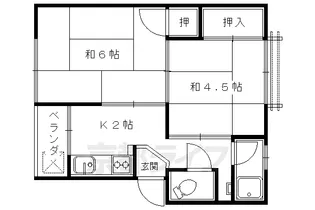 京都府京都市右京区太秦藤ケ森町【マンション】の間取り