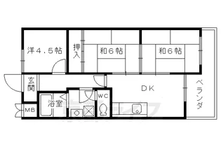 千晃ハイツ【402号室】の間取り