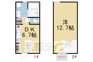 御所西篠【102号室】の間取り