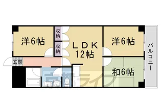 シルバーシャトー太秦【405号室】の間取り
