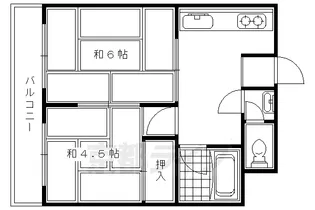 京都府京都市右京区嵯峨野清水町【マンション】の間取り
