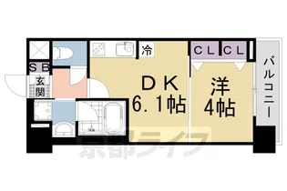 ベラジオ雅び烏丸十条Ⅱ【8階】の間取り