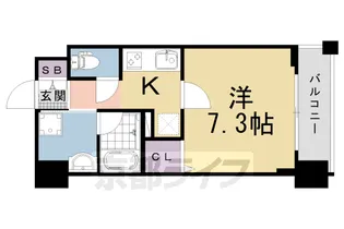 ベラジオ雅び烏丸十条Ⅱ【3階】の間取り