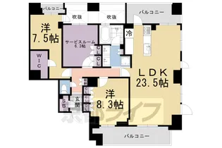 京都府京都市上京区東桜町【マンション】の間取り