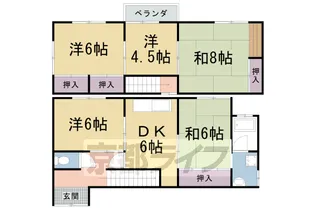 京都府京都市右京区花園坤南町【一戸建】の間取り