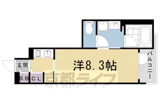 アクアプレイス京都北白川【1階】の間取り