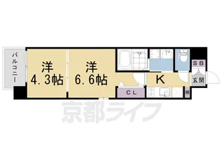アート西大路レジデンス【2階】の間取り
