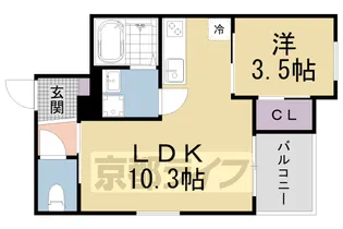 REGALEST椥辻【301号室】の間取り