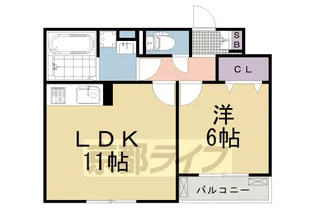 京都府京都市伏見区羽束師菱川町【アパート】の間取り