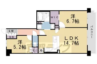 メイツ京都西大路【4階】の間取り