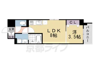 「CREST TAPP京都西京極 dex」【3階】の間取り