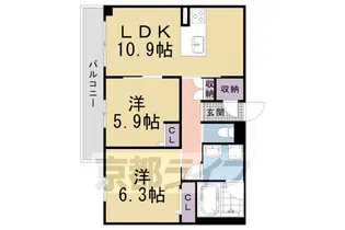 S.R.シャーメゾン【205号室】の間取り